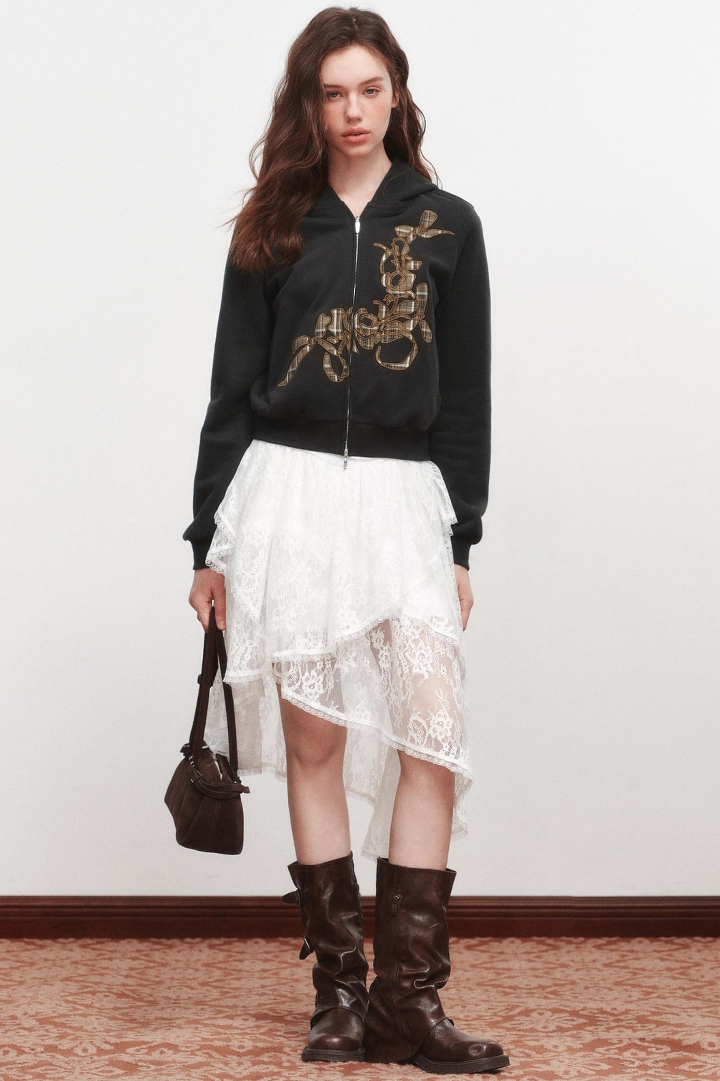 Rose Zipper Short Coat