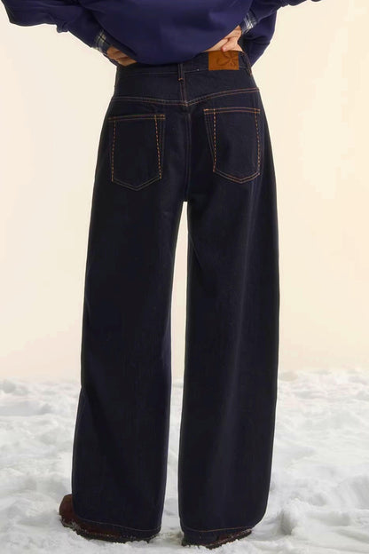 Brushed Distressed Retro Jeans