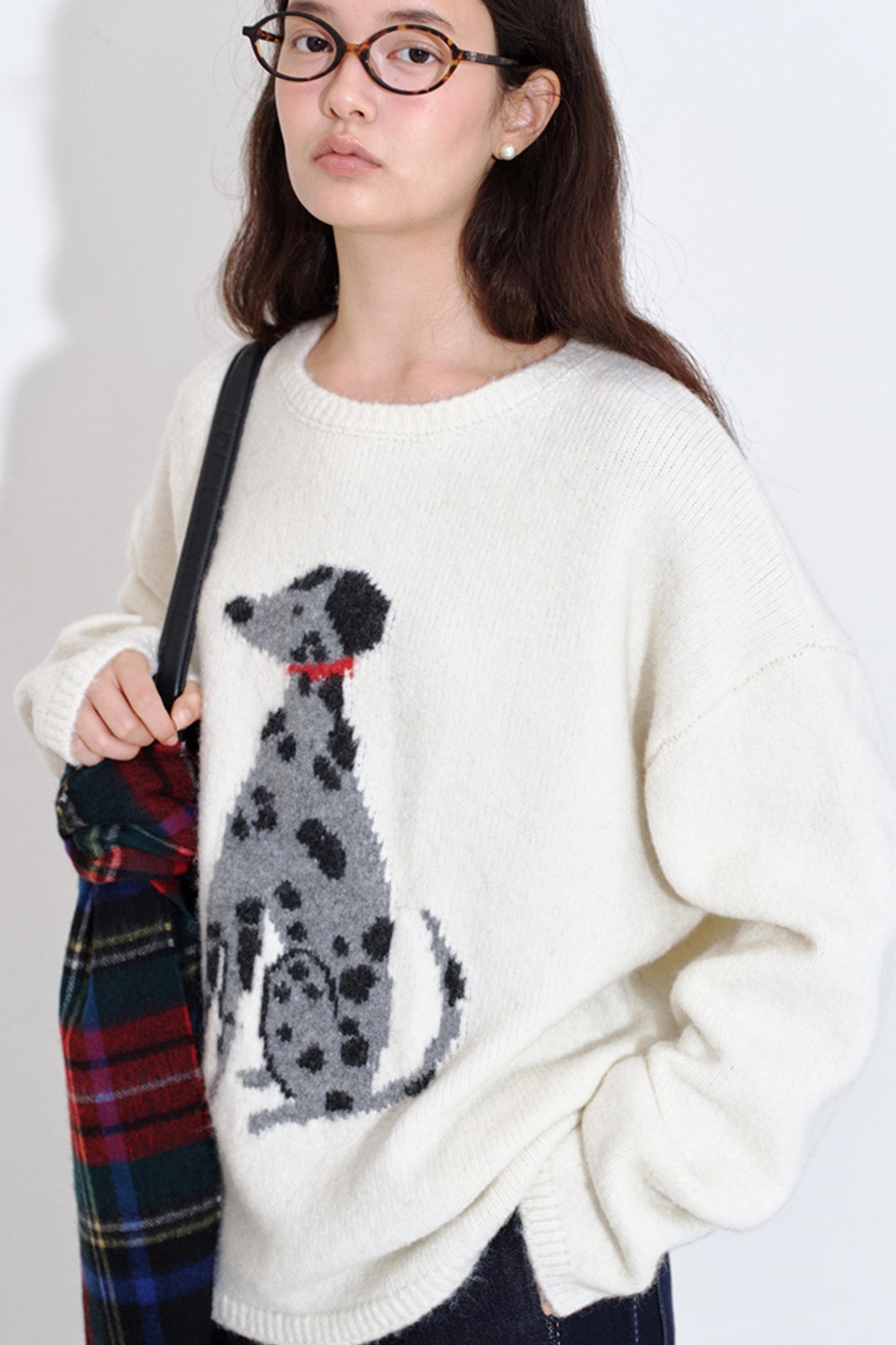 Spotted Puppy Intarsia Top