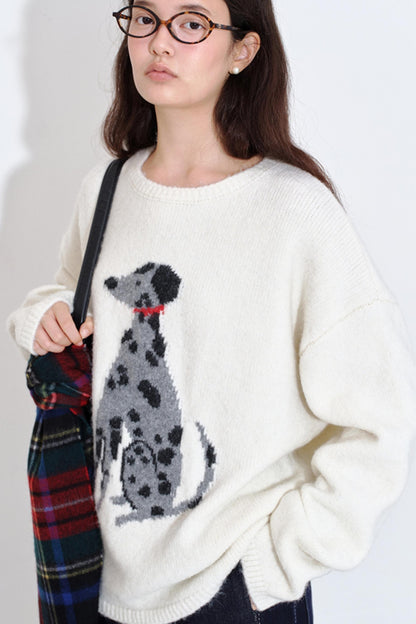 Spotted Puppy Intarsia Top