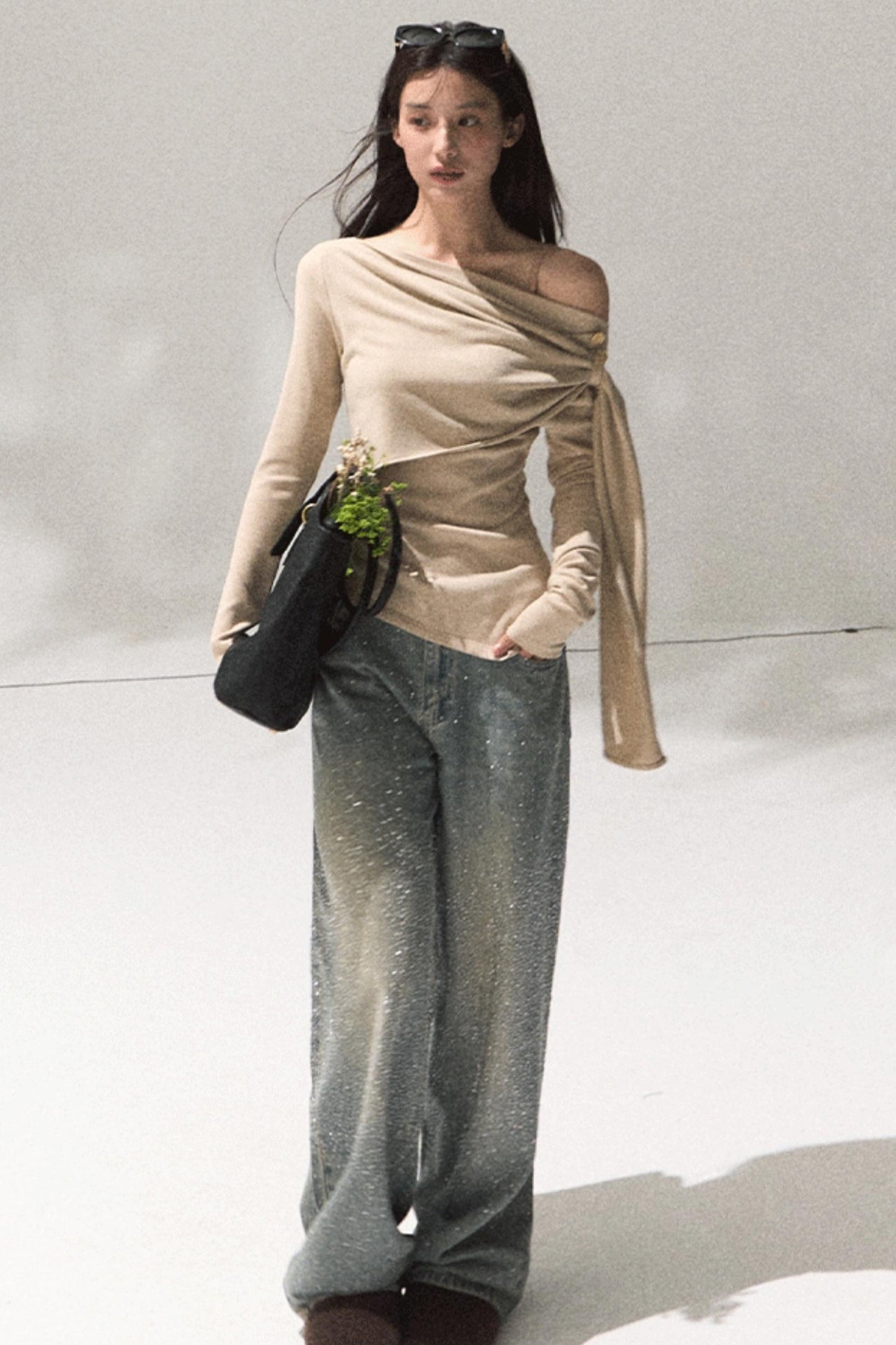 Ancient Shrine Long Sleeve Knit Top