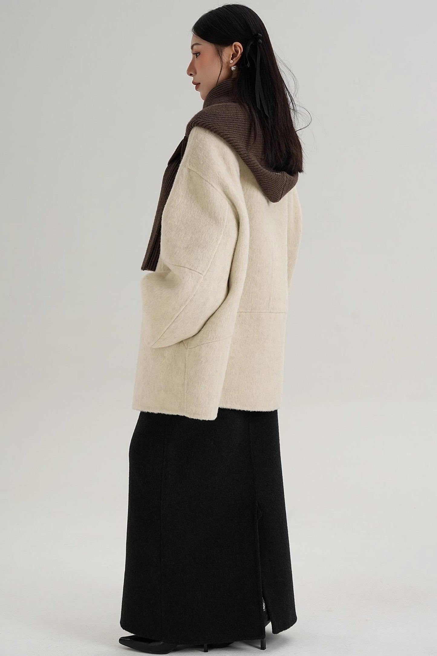 Elegant Chestnut Wool Coat