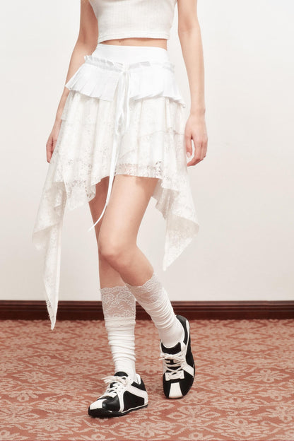 Emo Girl Goth White Short Skirt