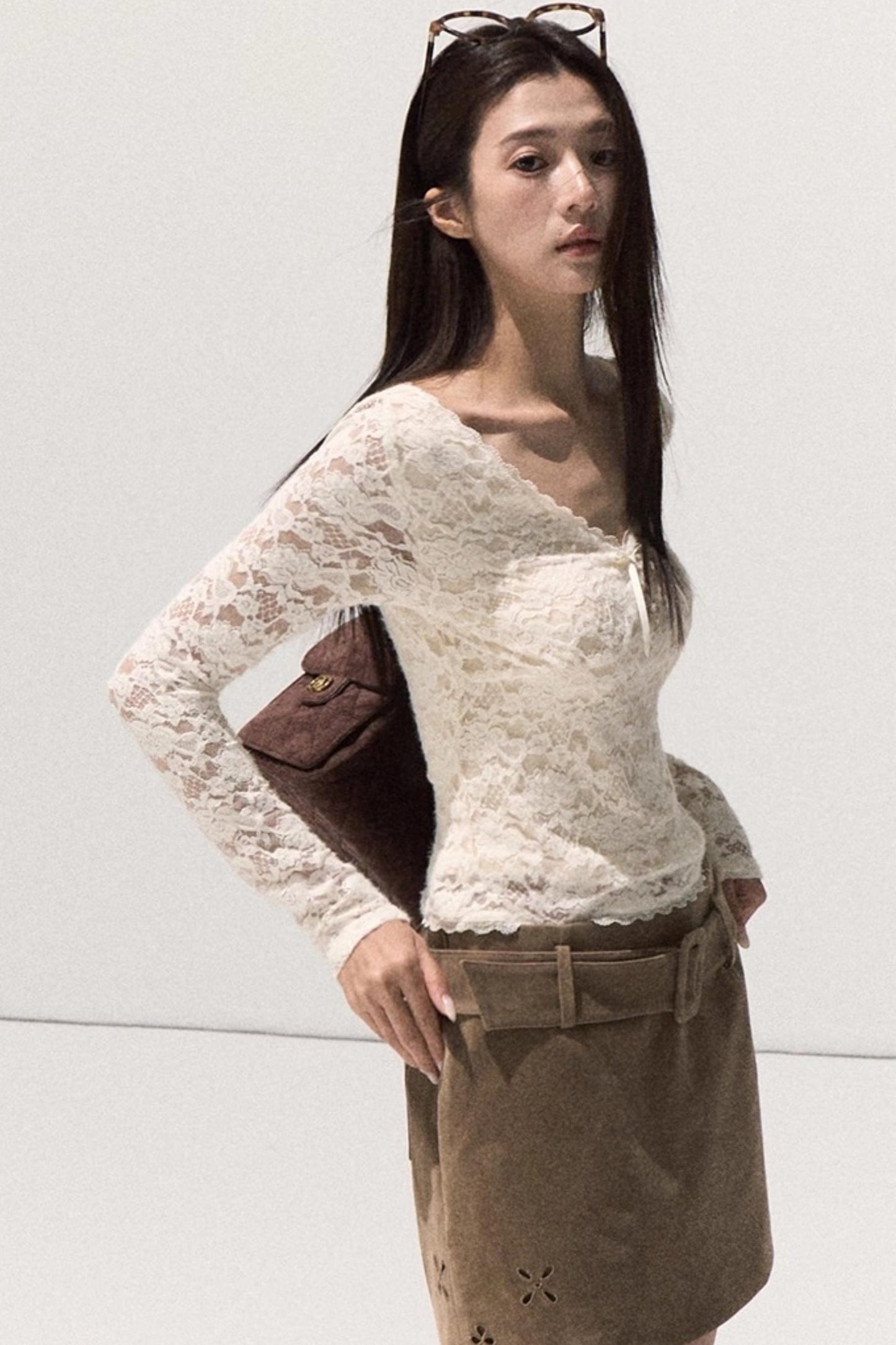 Lace Knit Sweater Top