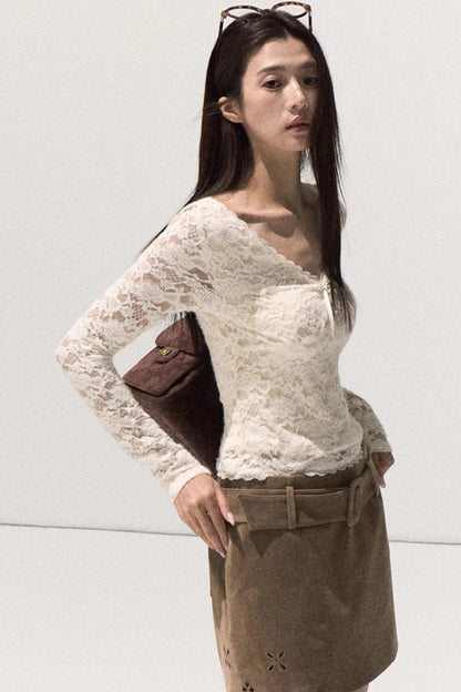 Lace Knit Sweater Top