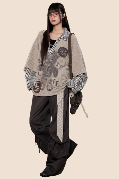 Graphic Knit Polo Shirt