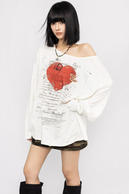 Distressed Sleeve Top