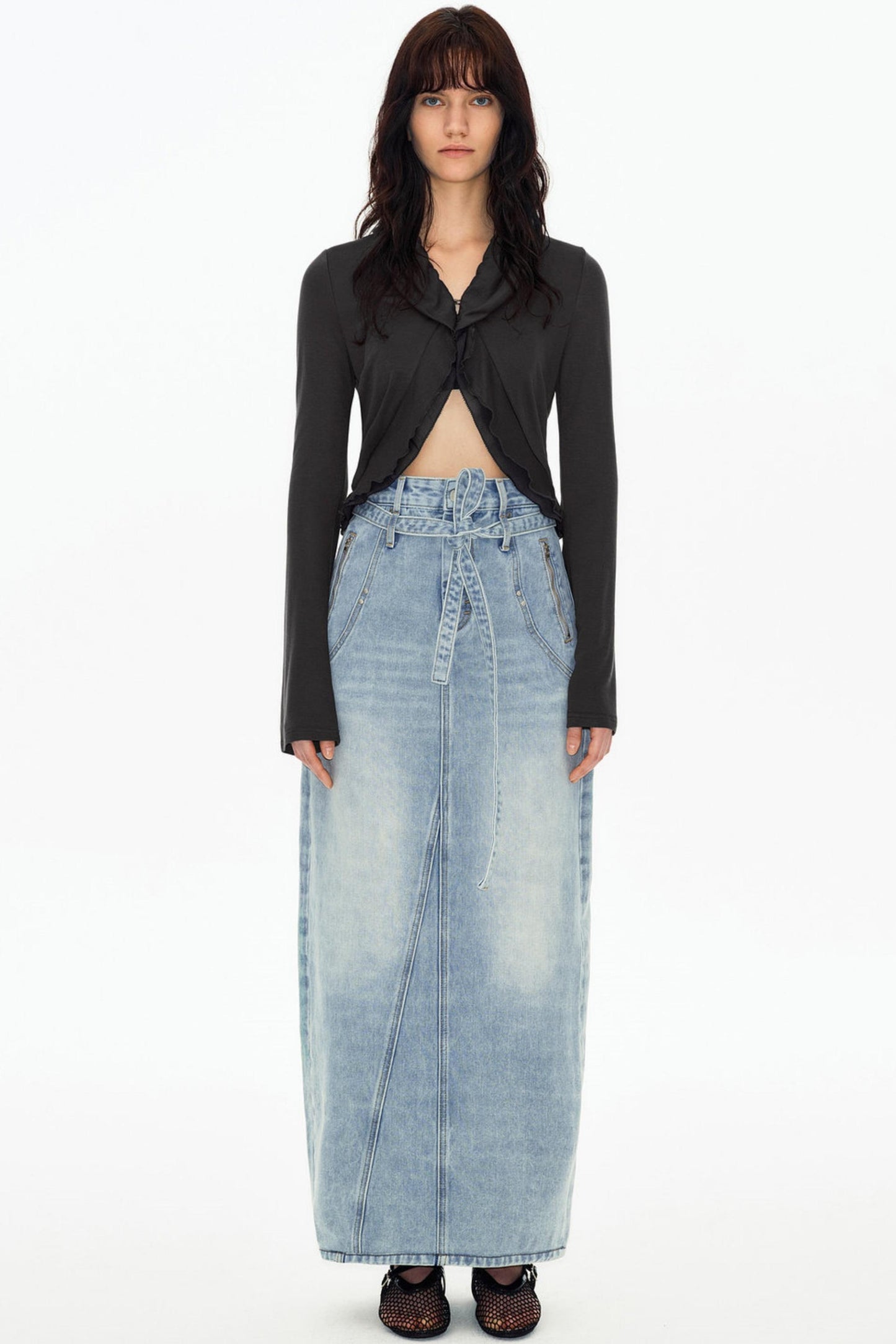 Vintage Washed Denim Skirt