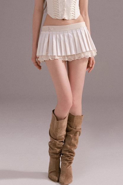 Hot Luxury Cropped Corset Two-Piece Lace Set-Up