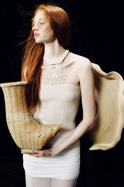 Weave Knit Bustier Top