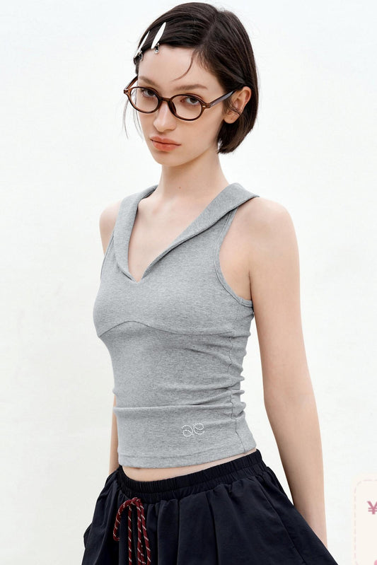 Sleek V-Neck Knit Vest