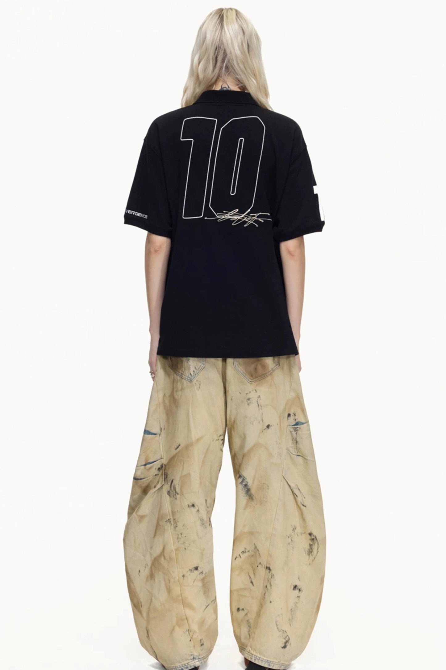 Detachable Fur Collar Retro Polo Top