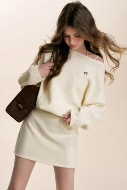 French Knit Off-Shoulder Dress