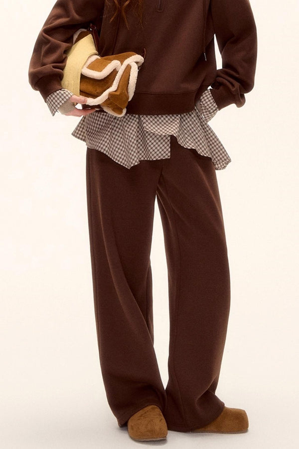 Patterned Patchwork Hooded Sweatshirt Set-Up