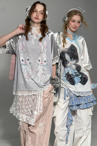 Summer Rabbit V-Neck Tee