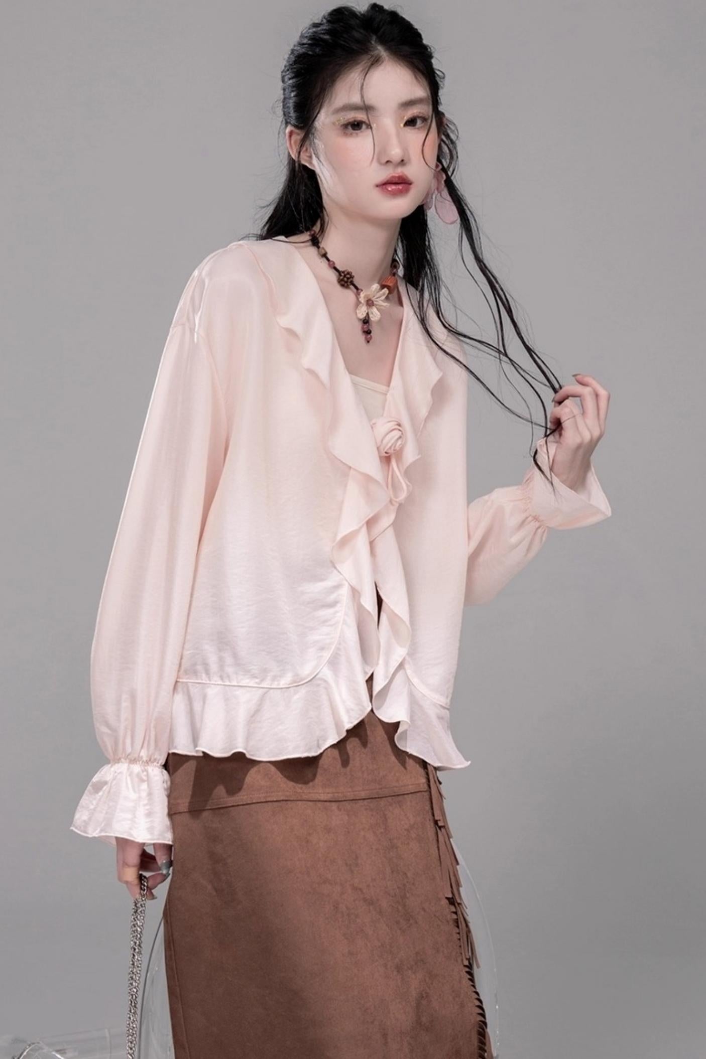 Peony Ruffle Cardigan