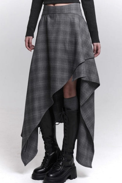 Stunning Gray Plaid Skirt