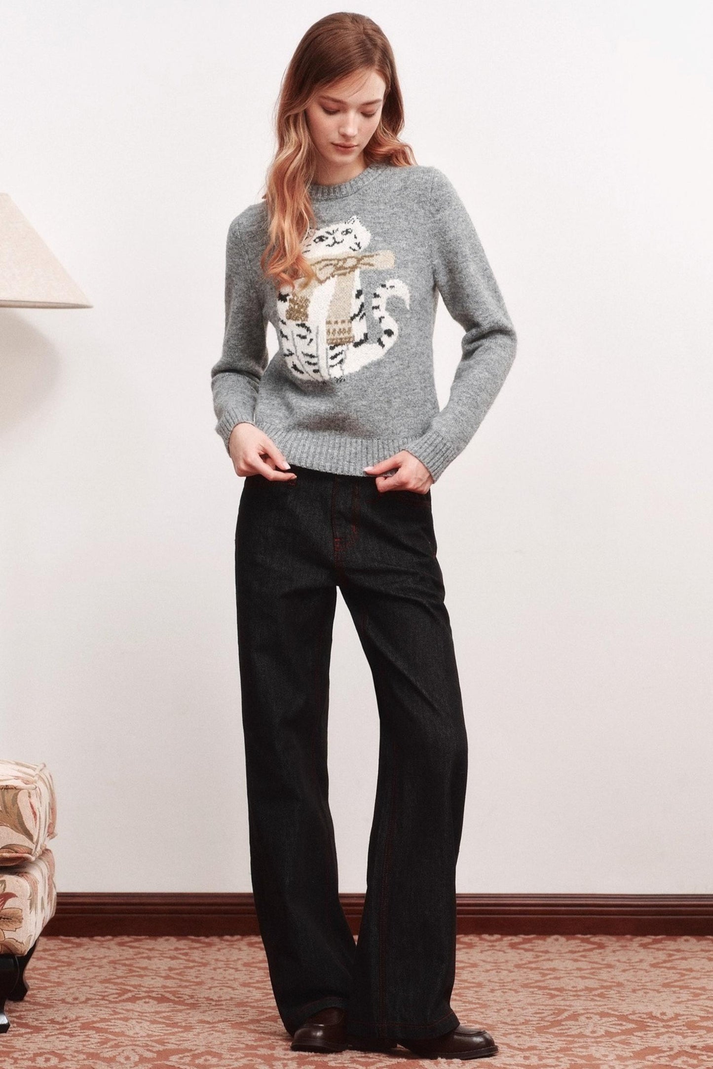 Kitten Crew Neck Sweater