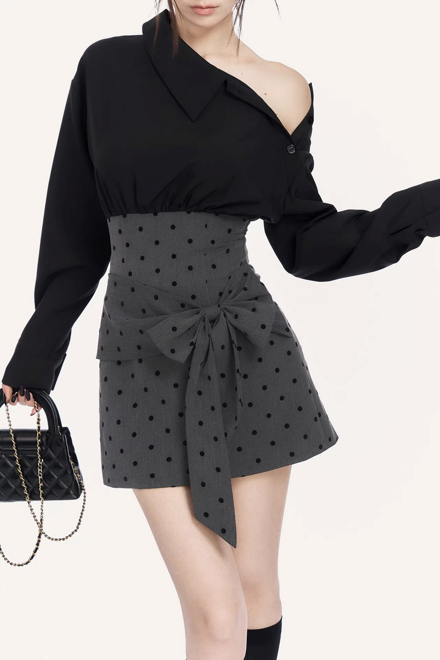 French Retro Polka Dot Dress