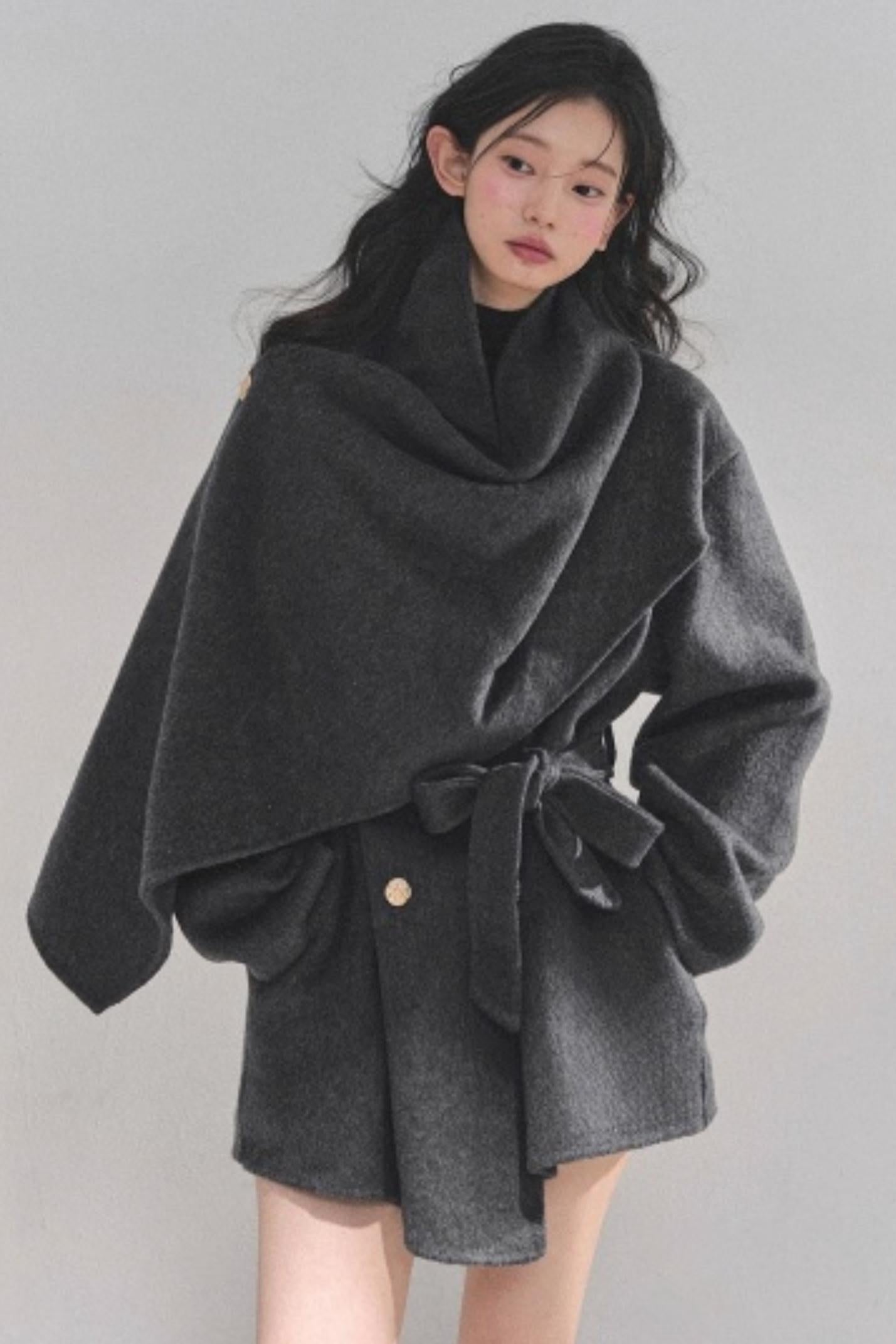 Winter Plaid Wool Coat