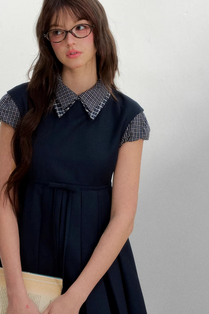 Woolen College Shirt Dress