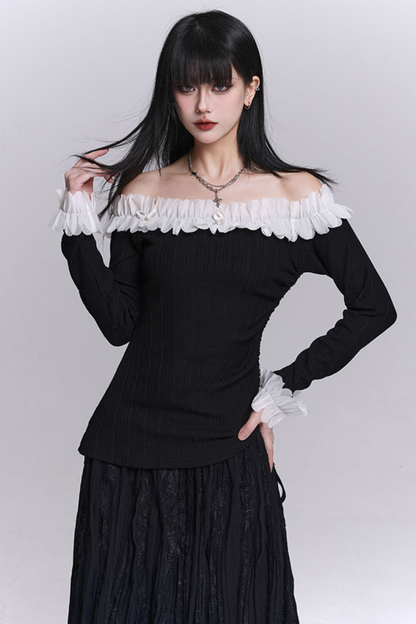 Geisterhafte Ein-Schulter-Bluse