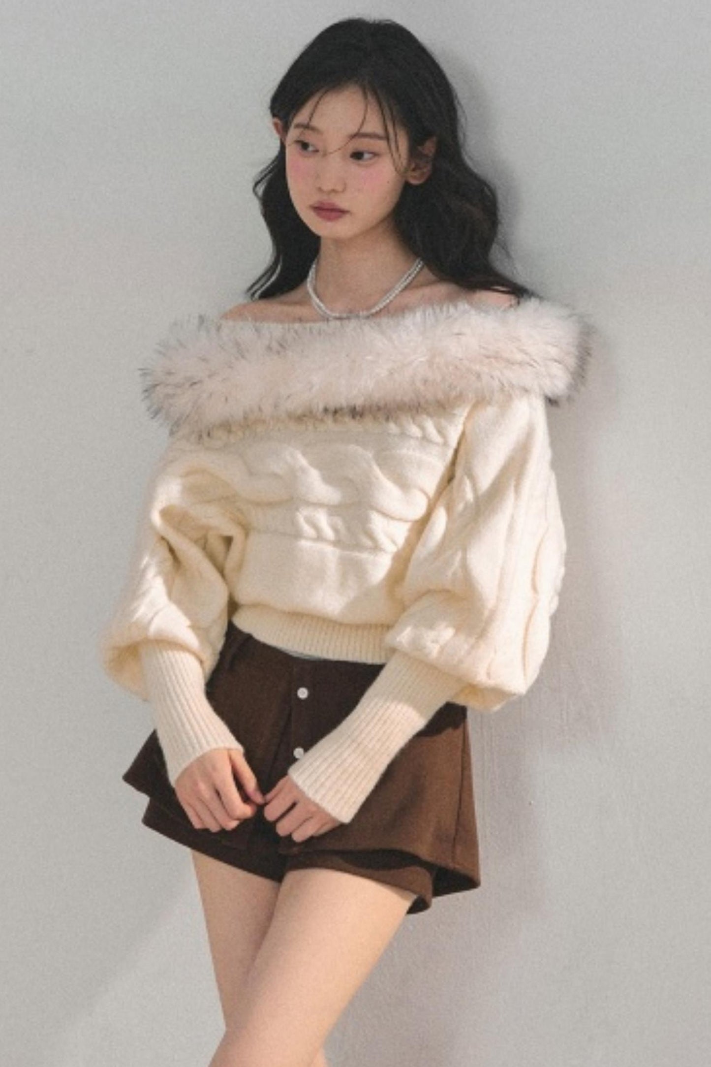 Tea Fragrance Mohair Sweater