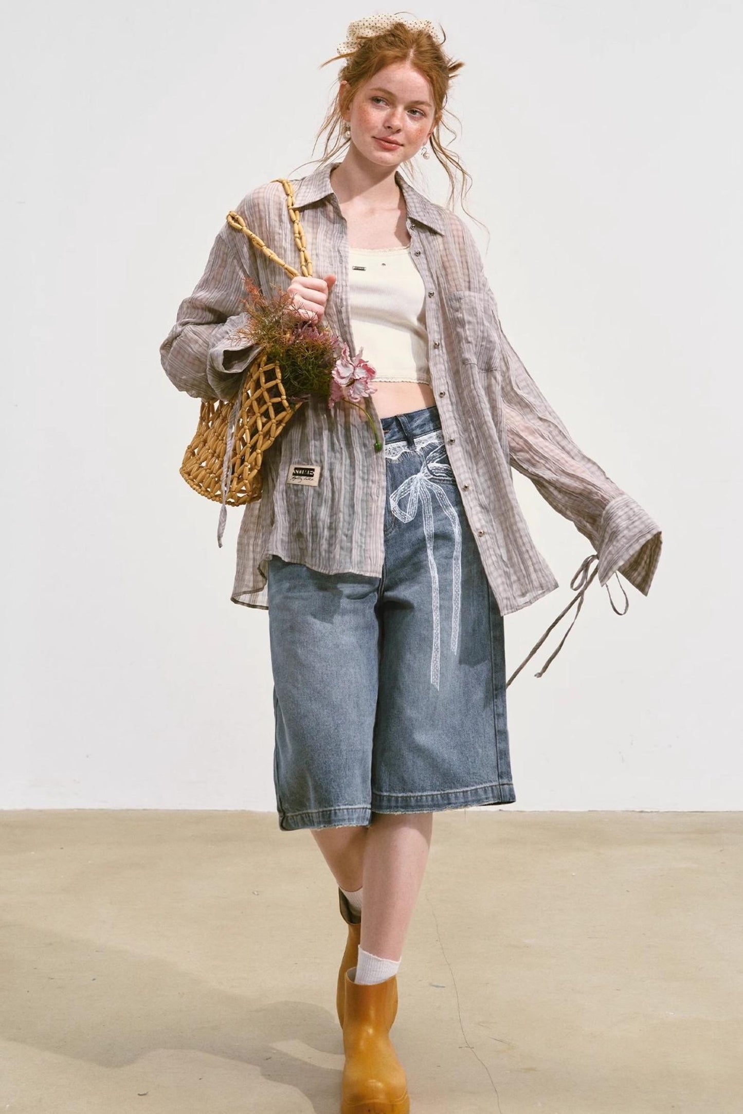 Summer Wide-Leg Denim Pants