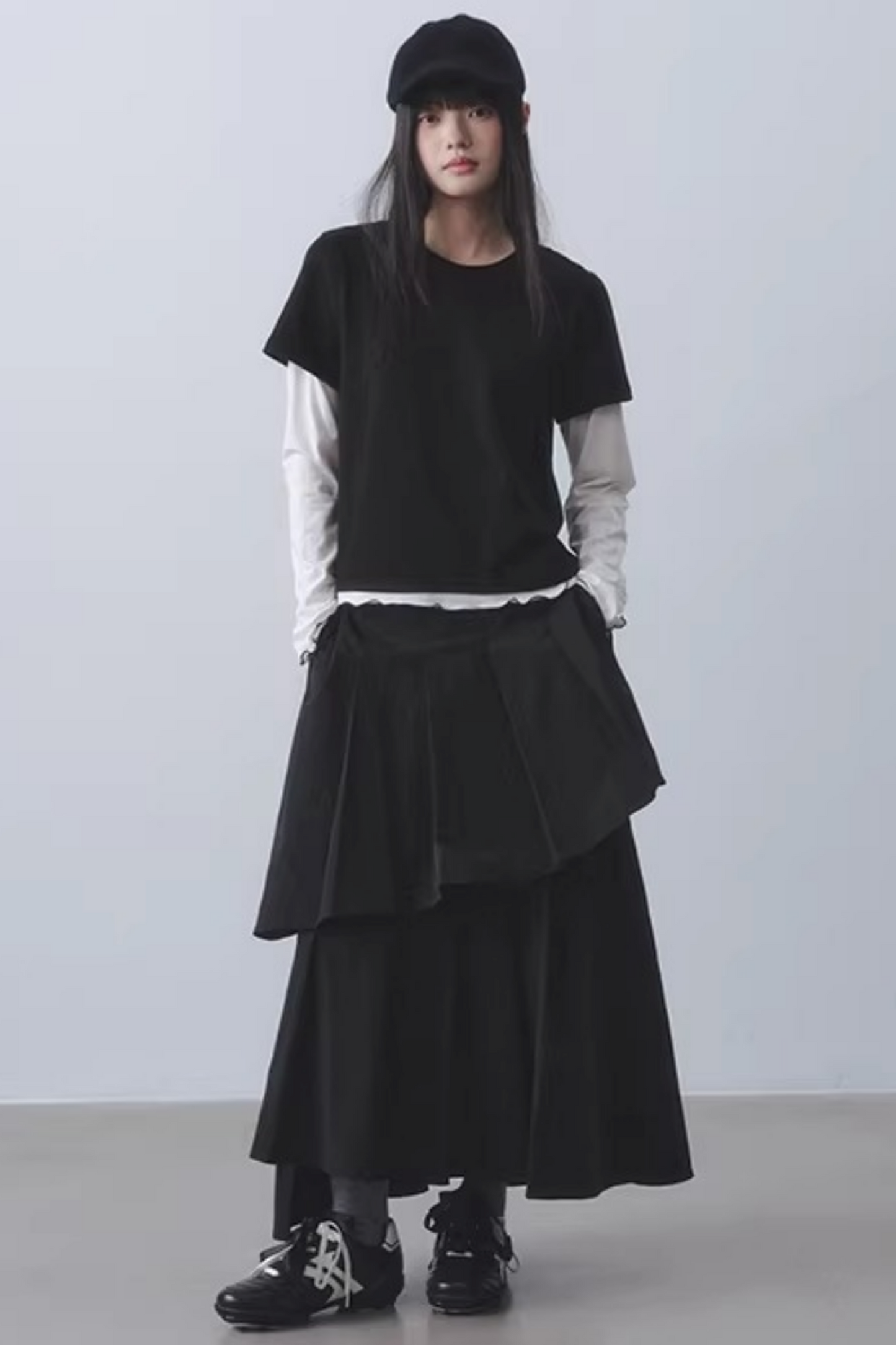 Double-Layered Pleated Skirt