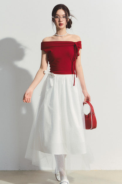 Pink Wool Blend Strapless Top