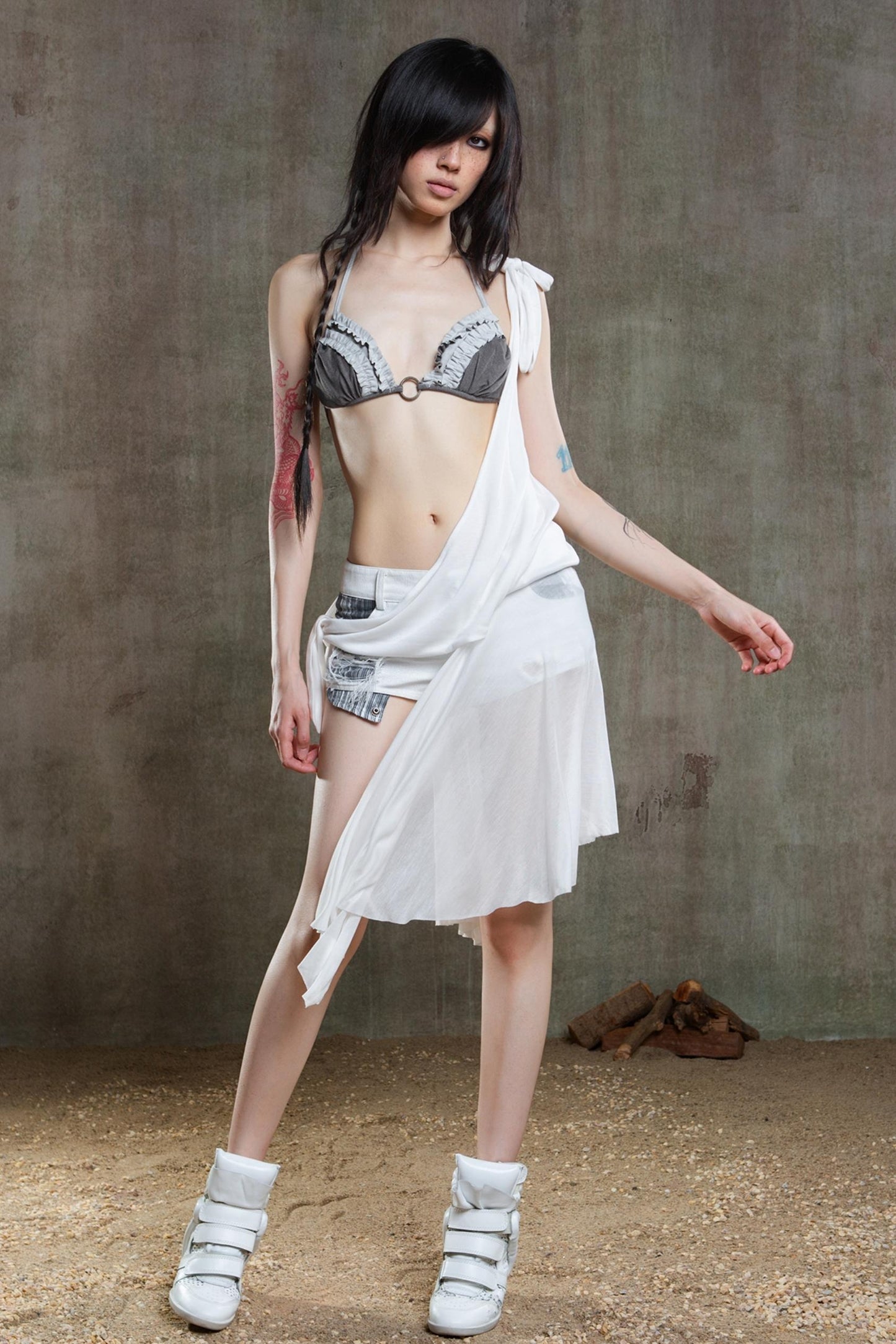 Colorful Punk Ruffle Bikini