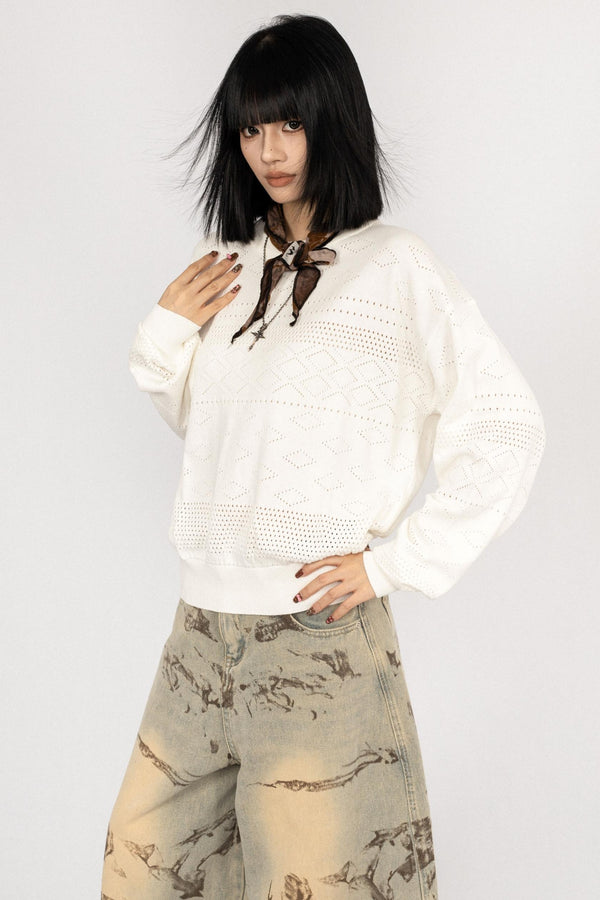 Simple Black Knitwear Sweater