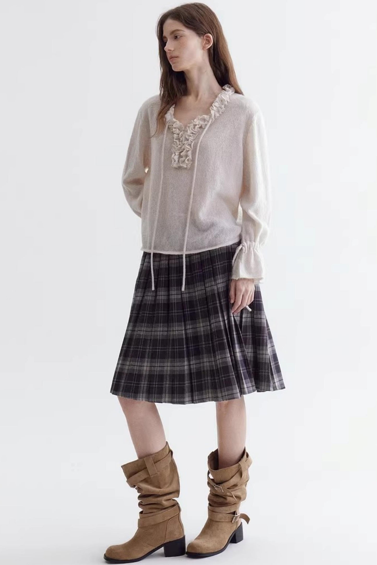 Ruffled Merino Wool Sweater