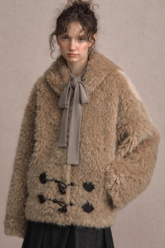 Winter Fluffy Lambswool Hooded Jacket