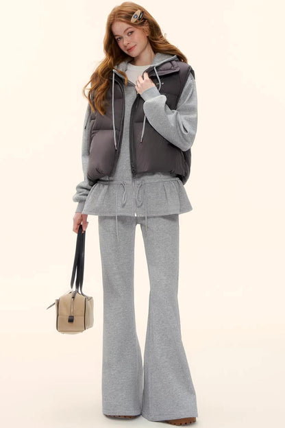 Fleece-Lined Flared Casual Pants