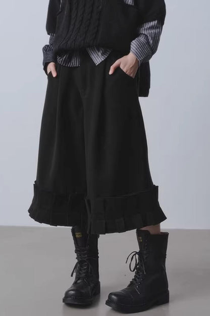 Black High-Waisted Wide-Leg Pants