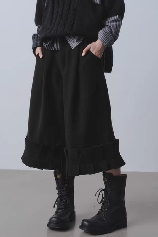 Black High-Waisted Wide-Leg Pants