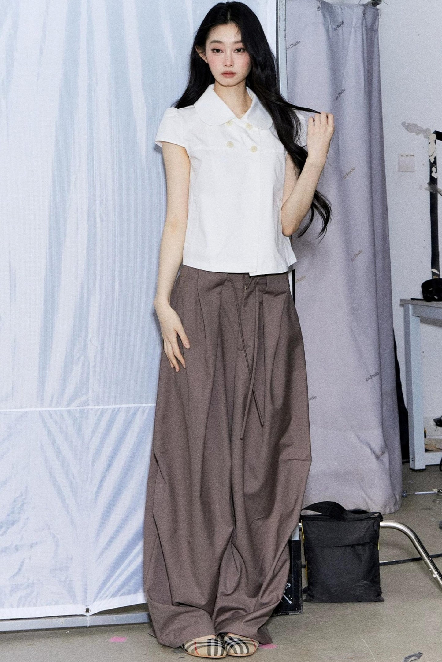 American Pleated Wide-Leg Pants