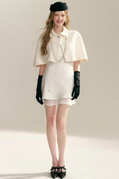 Acetate Halter Cape Dress Set-Up