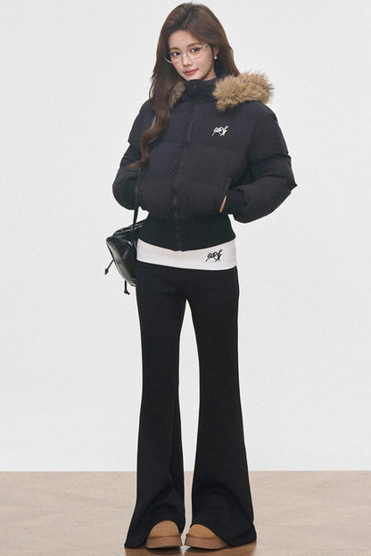 Fur Collar Cotton Jacket Set-Up