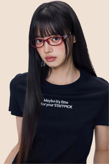 Alphabet Print Crop Top