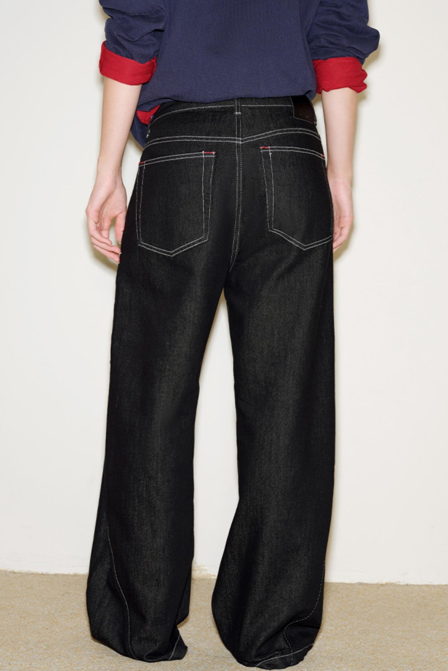 Retro Red Knot Denim Pants