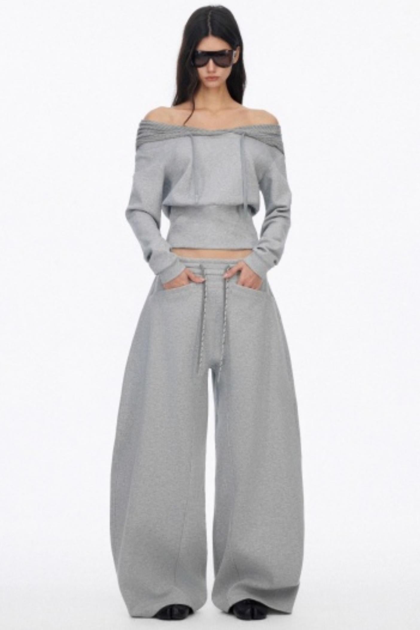 Classic Wide-Leg Fleece Sweatpants