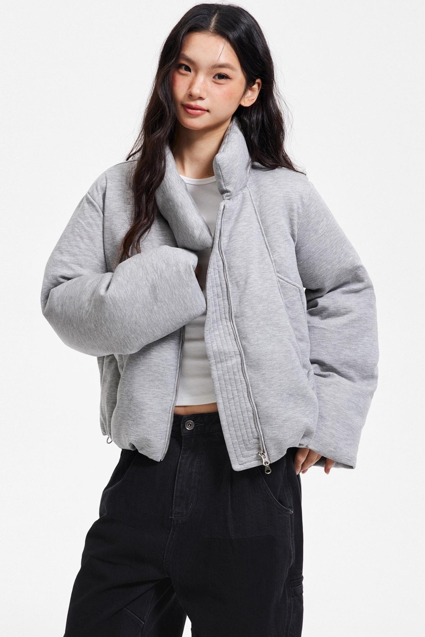 Gray White Duck Down Jacket