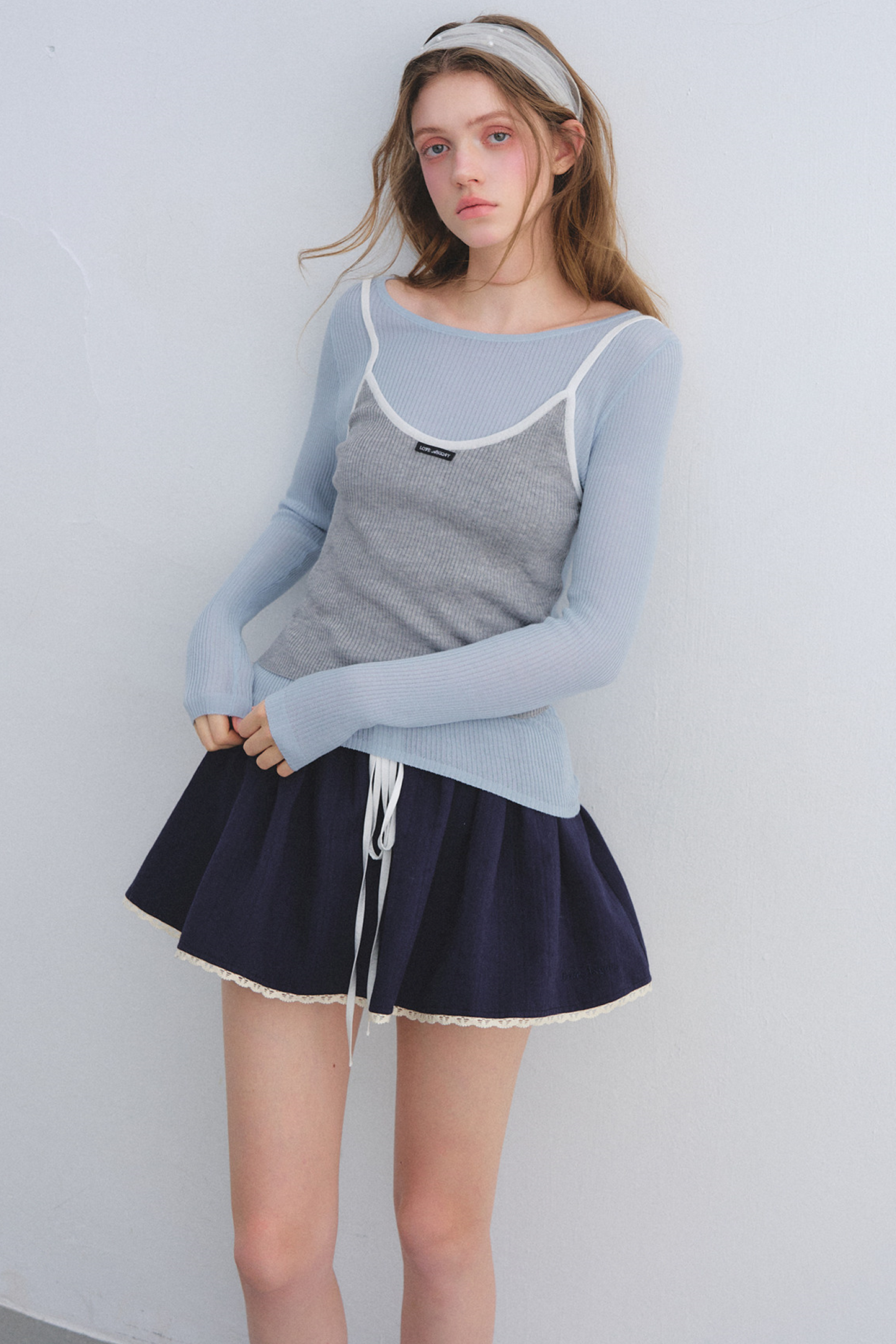 Lace Jacquard Pleated Skirt