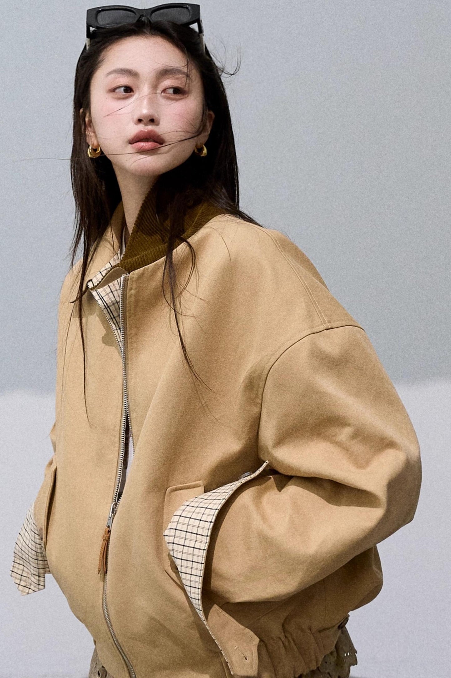 Cotton Corduroy Reversible Plaid Jacket