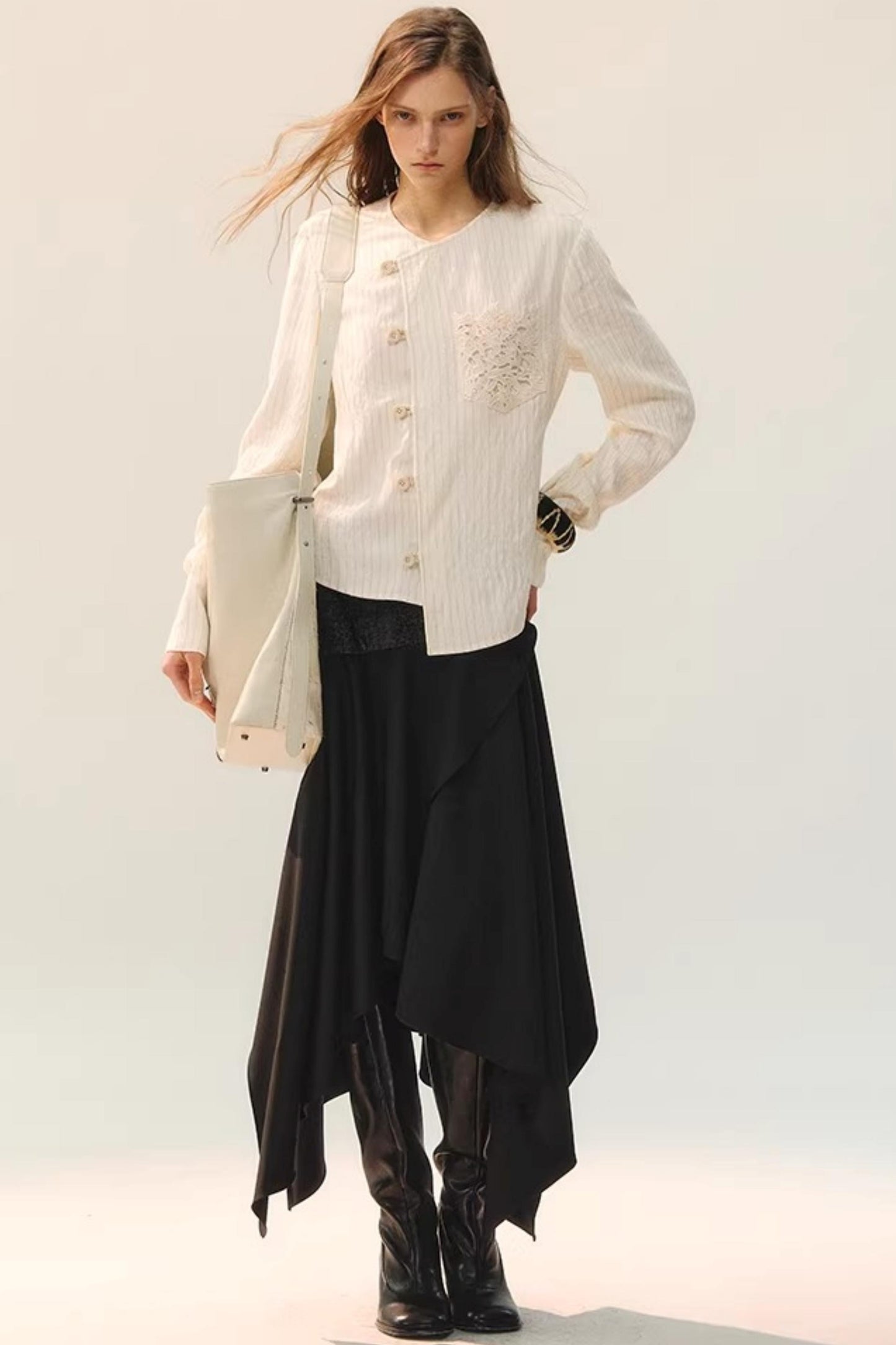 Moon Cage Linen Blouse