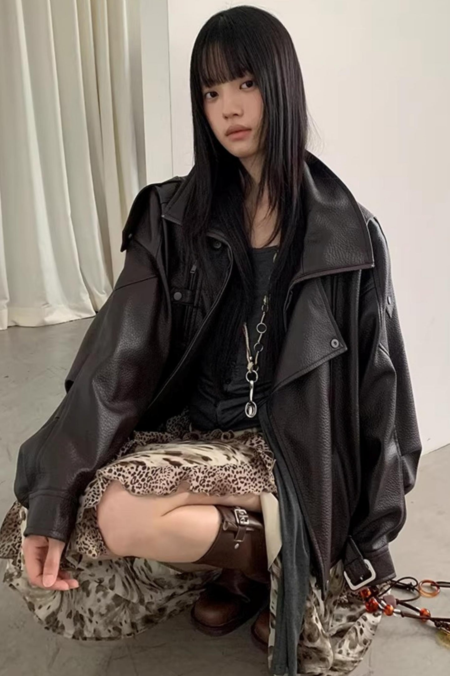 Leopard Print A-Line Skirt