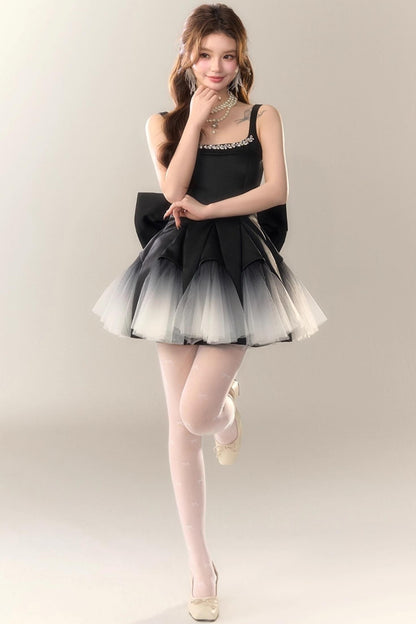 Swan Dance Mesh Panelled Slip Dress