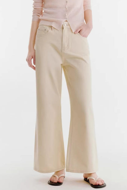 Milchig-weiße Baumwollhose